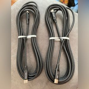 AGVEE 2 Pack Black 10ft Long USB-C to Lightning Charging Cable, Braided Durable